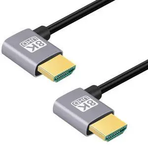 HDMI 2.1 Cable,HDMI Male to Male Dual 90 Degree Left Angled 8K@60Hz 4K@120Hz 48Gbps Ultra High-Speed Gold-Plated Cable 0.5M for TV, Monitor, Computer HDMI 2.1 Cable,HDMI Male to Male Dual 90 Degree Left Angled 8K@60Hz 4K@120Hz 48Gbps Ultra High-Speed Gold-Plated Cable 0.5M for TV, Monitor, Computer