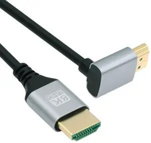 HDMI 2.1 Cable,HDMI Male to Male 90 Degree UP Angled 8K@60Hz 4K@120Hz 48Gbps Ultra High-Speed Gold-Plated Cable 1.0M for TV, Monitor, Computer HDMI 2.1 Cable,HDMI Male to Male 90 Degree UP Angled 8K@60Hz 4K@120Hz 48Gbps Ultra High-Speed Gold-Plated Cable 1.0M for TV, Monitor, Computer
