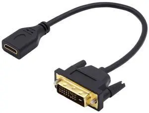 Mini HDMI to DVI Cable Mini HDMI 1.4 Female to DVI 24+1 Male Adapter Cable for Computer HDTV Graphics Card UHD Mini HDMI to DVI Cable Mini HDMI 1.4 Female to DVI 24+1 Male Adapter Cable for Computer HDTV Graphics Card UHD