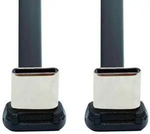 USB C Short Flat Cable USB 2.0 Type C Dual 90 Degree Angled PD 65W Fast Charge Data Extension Cable 70MM