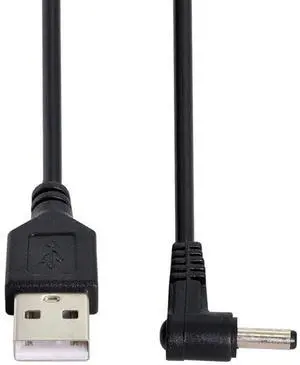 CY USB 2.0 Male to 3.5mm 1.35mm DC Power Plug Barrel 5v Right Angled 90 Degree Cable 100cm