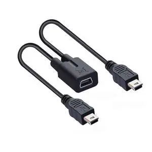 Mini USB Splitter Multi Charging Cable,Mini USB 1 Female to 2 Male Charge Extension Cable Supports Charging Two Devices at The Same Time 0.98FT/0.3M