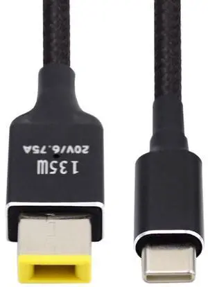USB C 135W Charge Cable Thinkpad X1 to USB C 20V 6.25A Power PD Charge Cable