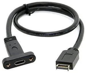 USB 3.1 Gen 2 10Gbps USB C Front Panel Header to USB Type-E Motherboard Extension Cable Adapter with 12cm PCI-E Bracket
