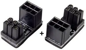 2 Pack ATX 6Pin Male to Female 180 Degree Angled Power Connector Adapter for GPU Graphics Card 2 Pack ATX 6Pin Male to Female 180 Degree Angled Power Connector Adapter for GPU Graphics Card