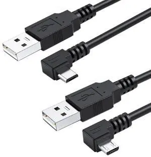 2 Pack USB to Micro USB Cable,USB 2.0 Male to Micro USB 5Pin Male Charge Data Transfer 90 Degree Angled Extension Cable 1.64FT/0.5M 2 Pack USB to Micro USB Cable,USB 2.0 Male to Micro USB 5Pin Male Charge Data Transfer 90 Degree Angled Extension Cable 1.64FT/0.5M