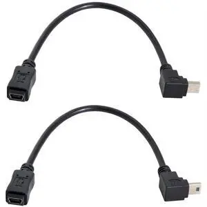 2 Pack Mini USB Extension Cable USB 2.0 Mini USB 5Pin Male to Female 90 Degree Angled Data Power Extension Cable Adapter 0.2M 2 Pack Mini USB Extension Cable USB 2.0 Mini USB 5Pin Male to Female 90 Degree Angled Data Power Extension Cable Adapter 0.2M