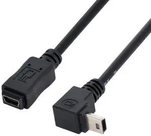 Mini USB 5Pin Male to Female 90 Degree Down Angled Extension Cable 0.2M