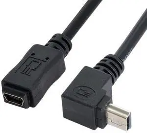 Mini USB 5Pin Male to Female 90 Degree UP Angled Extension Cable Extender 480Mbps Cord 20cm