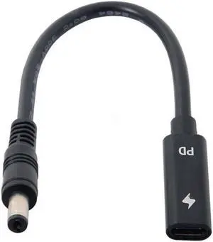 USB C to DC 20V 5.5x2.1mm PD 65W Charge Cable Type-C Female Input to DC Output for Laptop