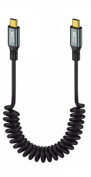 USB C to C Coiled Cable USB 3.2 Gen 2x2 20Gbps PD 100W 8K@60Hz Data Transfer Fast Charging Extension Cable 6ft 1.8M