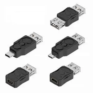 5 Pack USB 2.0 Connector Micro USB  Mini USB 5Pin to USB 2.0 OTG Data Charge Converter Adapter