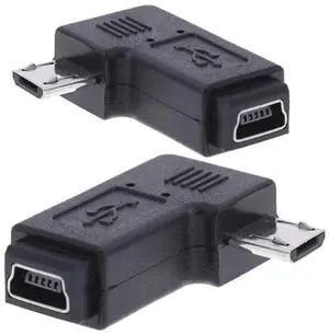 2 Pack Mini USB Female to Micro USB Male 90 Degree Left/Right Angled Data Sync Power Connector Adapter 2 Pack Mini USB Female to Micro USB Male 90 Degree Left/Right Angled Data Sync Power Connector Adapter