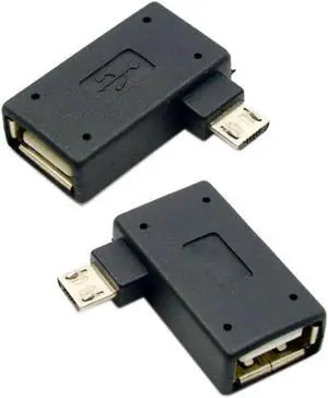 2 Pack Micro USB OTG Power Adapter 2 in 1 Micro USB Male to USB 2.0 Female 90 Degree Angled Connector Adapter 2 Pack Micro USB OTG Power Adapter 2 in 1 Micro USB Male to USB 2.0 Female 90 Degree Angled Connector Adapter