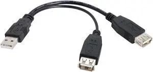 USB 2.0 Y Splitter Cable USB 2.0 Male to Female Data Charger Extension Cable with Auxiliary Power Supply Port