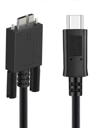 USB C to Micro USB 3.0 Data Cable with Screw Mount for Industrial Camera Disk 5Gbps