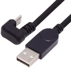 USB to Micro USB Cable,USB 2.0 Male to Micro USB 5Pin Male 180 Degree U Shape Angled Charge Data Transfer Extension Cable 1.5M