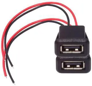 2 Pack 2Pin Open Cable to USB 2.0 Female DC 5V 3A Flush Mount Charging Socket Port Conversion Cable Adapter