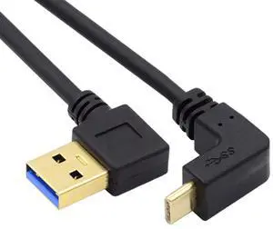 Up & Down Angled USB 3.1 USB-C to Right Angled 90 Degree A Male Data Cable for Laptop & Tablet & Cell Phone 100cm