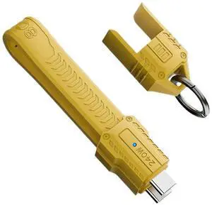 5.12 Inch USB C Short Flat Cable,Support PD 240W/80Gbps/8K@60Hz Video/OTG Compatible with Thunderbolt3/4 with Storage Case Yellow