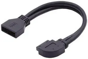 USB 3.0 Front Panel Header 19/20Pin Male to Female 90 Degree Right Angled Mainboard Header Port Extension Cable Adapter