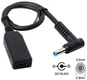USB C to DC 20V 4.5x3.0mm Power Plug PD 65W Emulator Trigger Charge Cable for Laptop