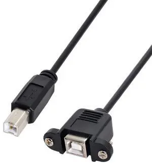 USB 2.0 Type B Printer Scanner Hard Disk Extension Data Cable with Screws for Panel Mount 50cm
