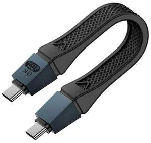 USB C Short Flat Cable, USB 5.0 Type C Male to Female Extension Cable Support 80Gbps Data Transfer PD 240W Fast Charging 16K/8K/5K Video Output 0.42FT/13cm