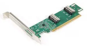 Dual Port PCI-E X16 to PCI-E 5.0 MCIO 8i 74Pin SFF-TA-1016 Adapter Mini Cool Edge IO Female PCI Expansion Card Adapter