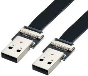 USB 2.0 Flat Cable USB 2.0 Male to Male Data Transfer Charging Ribbon Flex Extension Cable Adapter 0.5M