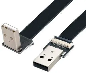 USB 2.0 Flat Cable USB 2.0 Male to Male 90 Degree Down Angled Data Transfer Charging Ribbon Flex Extension Cable Adapter 0.5M USB 2.0 Flat Cable USB 2.0 Male to Male 90 Degree Down Angled Data Transfer Charging Ribbon Flex Extension Cable Adapter 0.5M