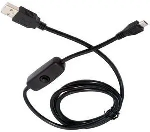 USB Power Switch Extension Cable USB 2.0 Male to Micro USB Male with On/Off Power Switch Button DC 5V Power Extension Cable 1.5M