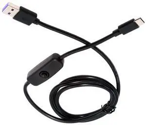 USB Power Switch Extension Cable USB 2.0 Male to USB C Male with On/Off Power Switch Button DC 5V Power Extension Cable 1.0M