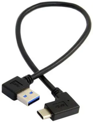 USB 3.0 to USB C 90 Degree Right Angled Data Extension Cable for Tablet Mobile Phone Hard Disk Drive 30cm
