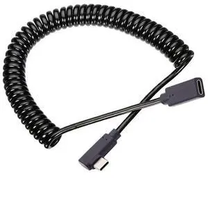 USB C Coiled Stretch Cable USB Type C Male to Female Power Data Extension Cable for Keyboard Mouse USB C Coiled Stretch Cable USB Type C Male to Female Power Data Extension Cable for Keyboard Mouse