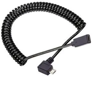 Micro USB Coiled Stretch Cable Micro USB Male to USB C Female Power Data Extension Cable for Keyboard Mouse Micro USB Coiled Stretch Cable Micro USB Male to USB C Female Power Data Extension Cable for Keyboard Mouse