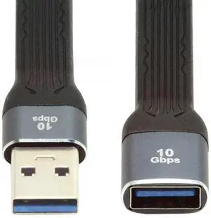 USB 3.0 Short Cable,USB 3.1 3.0 Type A Male to Female Extension Flat Slim FPC Data Cable 13cm 10Gbps for Laptop & Desktop