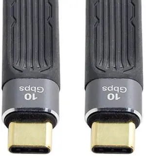 USB-C Type-C Male to USB-C Male USB 3.1 10Gbps 65W 3A Flat Slim FPC Data Cable for Laptop & Phone 13cm