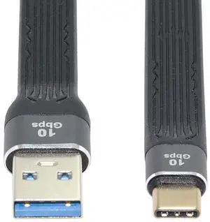 USB 3.0 Type A Male to USB-C USB 3.1 Type C Male Host 10Gbps Flat Slim FPC Data Cable for Laptop & Phone