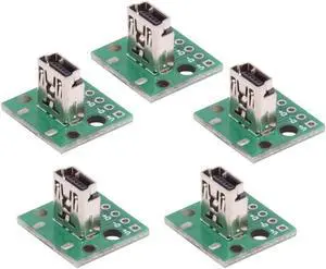 5 Pack USB 2.0 DIY Connector,Mini USB 6Pin Female Socket Port Repair Replacement Solder Adapter Vertical Type 5 Pack USB 2.0 DIY Connector,Mini USB 6Pin Female Socket Port Repair Replacement Solder Adapter Vertical Type