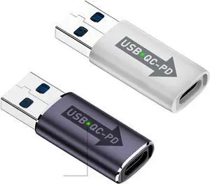 USB 3.0 QC Power to PD USB C Device 5Gbps Data Power Adapter for Laptop Tablet Phone 2Pcs/Set