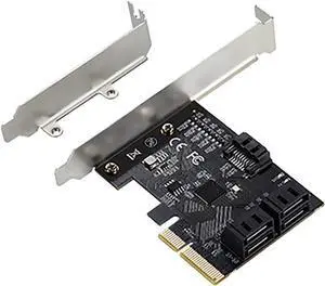 PCIe x4 to 5-Port SATA3.0 6Gbps Expansion Card IO-PCE585S-5IPCIe 3.0 SATA Controller Adapter Supports Bootable System, Compatible with Desktop, Server, Industrial PC, DVR/NVR Systems
