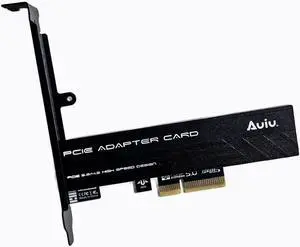 PCIe 5.0 X4 M.2 NVMe SSD Expansion Card for 1U Host, 128Gbps High Speed Adapter with Aluminum Alloy Heatsink, Gold-Plated PCB, Compatible with PCIe 4.0/3.0 Motherboards AU-DSBX4