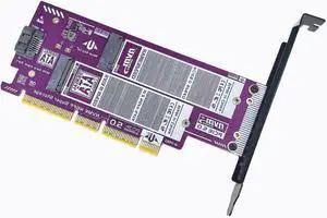 PCIe 5.0/4.0 to Dual M.2 NVMe & SATA SSD Adapter Card \u2013 Dual-Bay High-Speed Expansion Board with Gold-Plated PCB, Stable Signal Transmission, and Metal Bracket (P582)