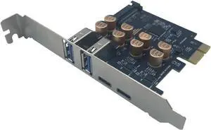 PCIe to USB 3.0 + USB-C Expansion Card 5Gbps 1 to 4 Desktop Adapter with D720201 Controller, 4-Port Splitter (SATA Power Port) PCIe to USB 3.0 + USB-C Expansion Card 5Gbps 1 to 4 Desktop Adapter with D720201 Controller, 4-Port Splitter (SATA Power Port)