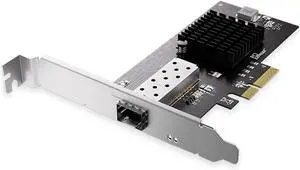10Gbps Single-Port SFP+ PCIe 3.0 x4 Network Adapter Card  Desktop Server Expansion with 82599 Chipset, Compatible with Windows/Linux/VMware