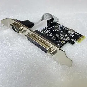 WCH382L PCIe x1 to Dual RS232 Serial Port Card/Parallel +Serial Port Adapter for POS, ATM, Industrial Automation  Compatible with Windows & Linux (Serial + Parallel Port Port)