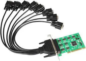MM-PCI16C1058-8S PCI to 8-Port RS232 Serial Adapter Card 926.1Kbps Desktop COM Port with 1 to 8 DB9 Serial Cable Support PCIIRQ Sharing