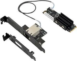 IO-M2F113-GLAN M.2 B+M Key to 10G RJ45 Net Work Card Adapter Support Desktop, Servers, NAS Soft Routing