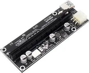 PH40 Desktop PCIe x1 to x16 Riser Card External GPU Extension Adapter USB 3.1 High-Speed Data Transfer (Square 6PIN Interface)